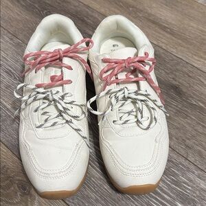 Women's White and Pink Sneakers size 8.5